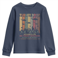 WKRP Turkey Drop Youth Sweatshirt Retro First Annual WKRP Funny Thanksgiving Day - Wonder Print Shop