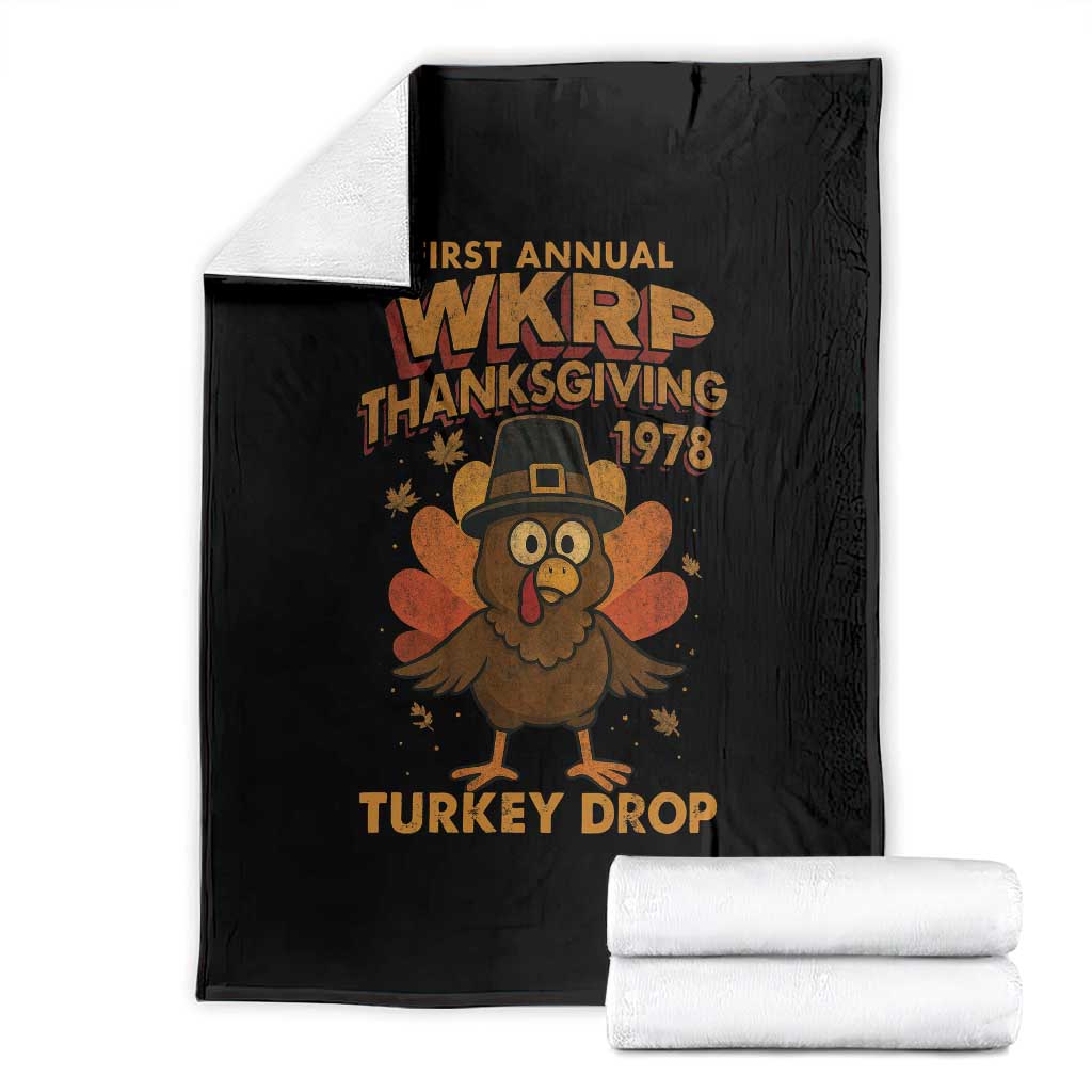 First Annual WKRP Throw Blanket Funny Thanksgiving Day WKRP Turkey Drop - Wonder Print Shop