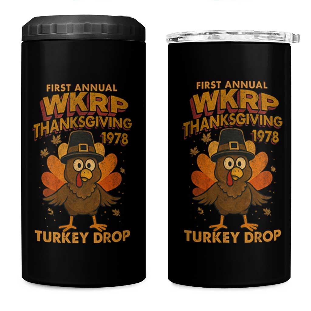 First Annual WKRP 4 in 1 Can Cooler Tumbler Funny Thanksgiving Day WKRP Turkey Drop - Wonder Print Shop