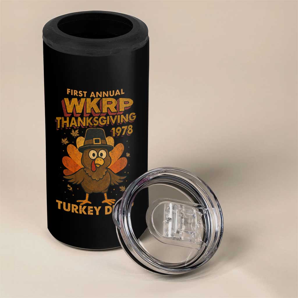 First Annual WKRP 4 in 1 Can Cooler Tumbler Funny Thanksgiving Day WKRP Turkey Drop - Wonder Print Shop