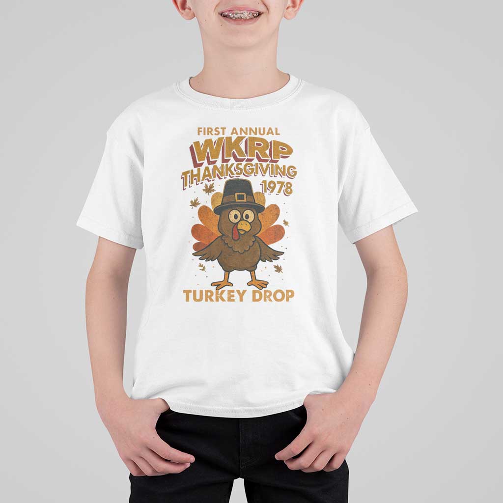 First Annual WKRP T Shirt For Kid Funny Thanksgiving Day WKRP Turkey Drop - Wonder Print Shop