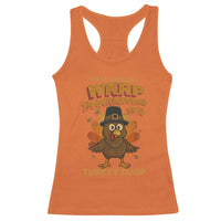 First Annual WKRP Racerback Tank Top Funny Thanksgiving Day WKRP Turkey Drop - Wonder Print Shop