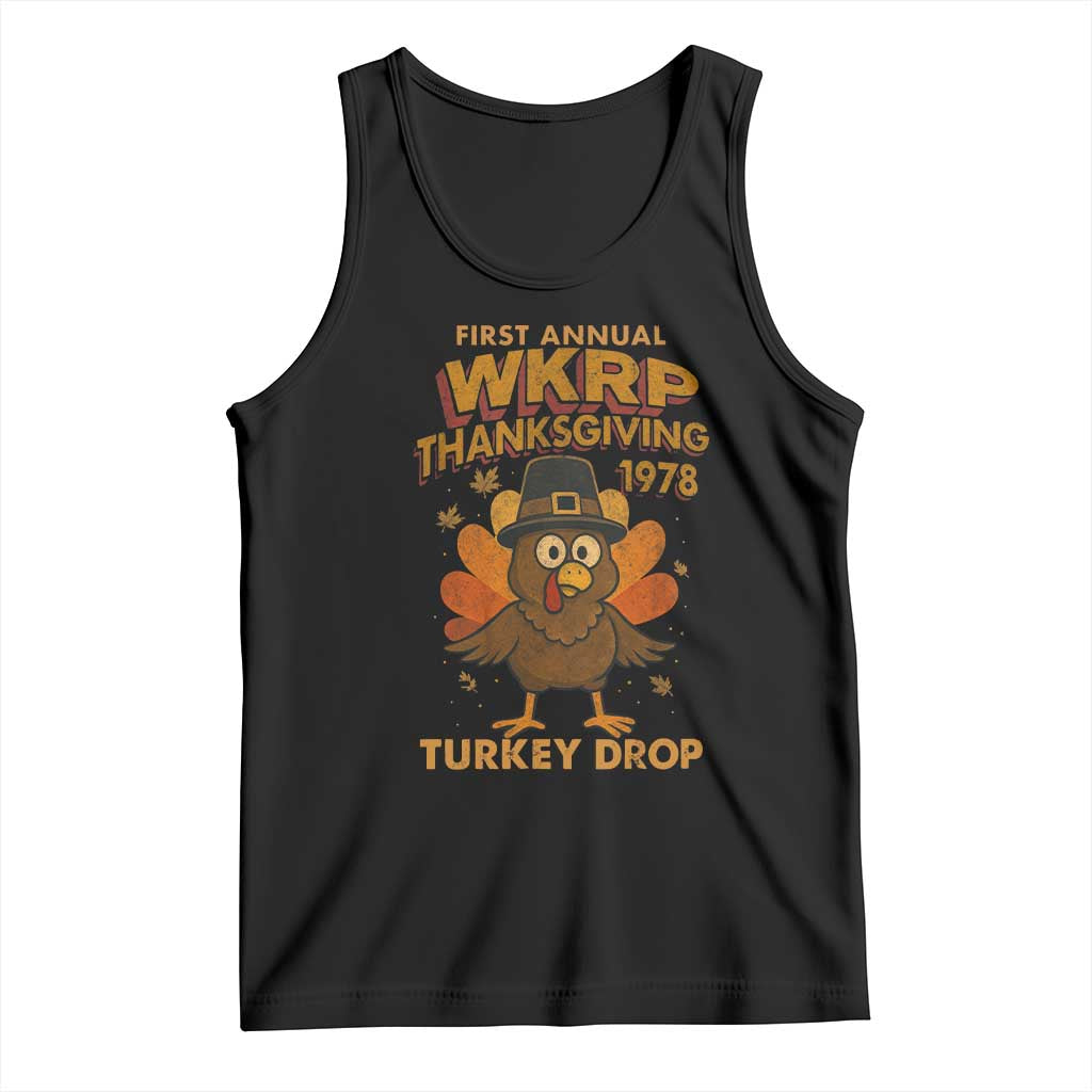 First Annual WKRP Tank Top Funny Thanksgiving Day WKRP Turkey Drop - Wonder Print Shop