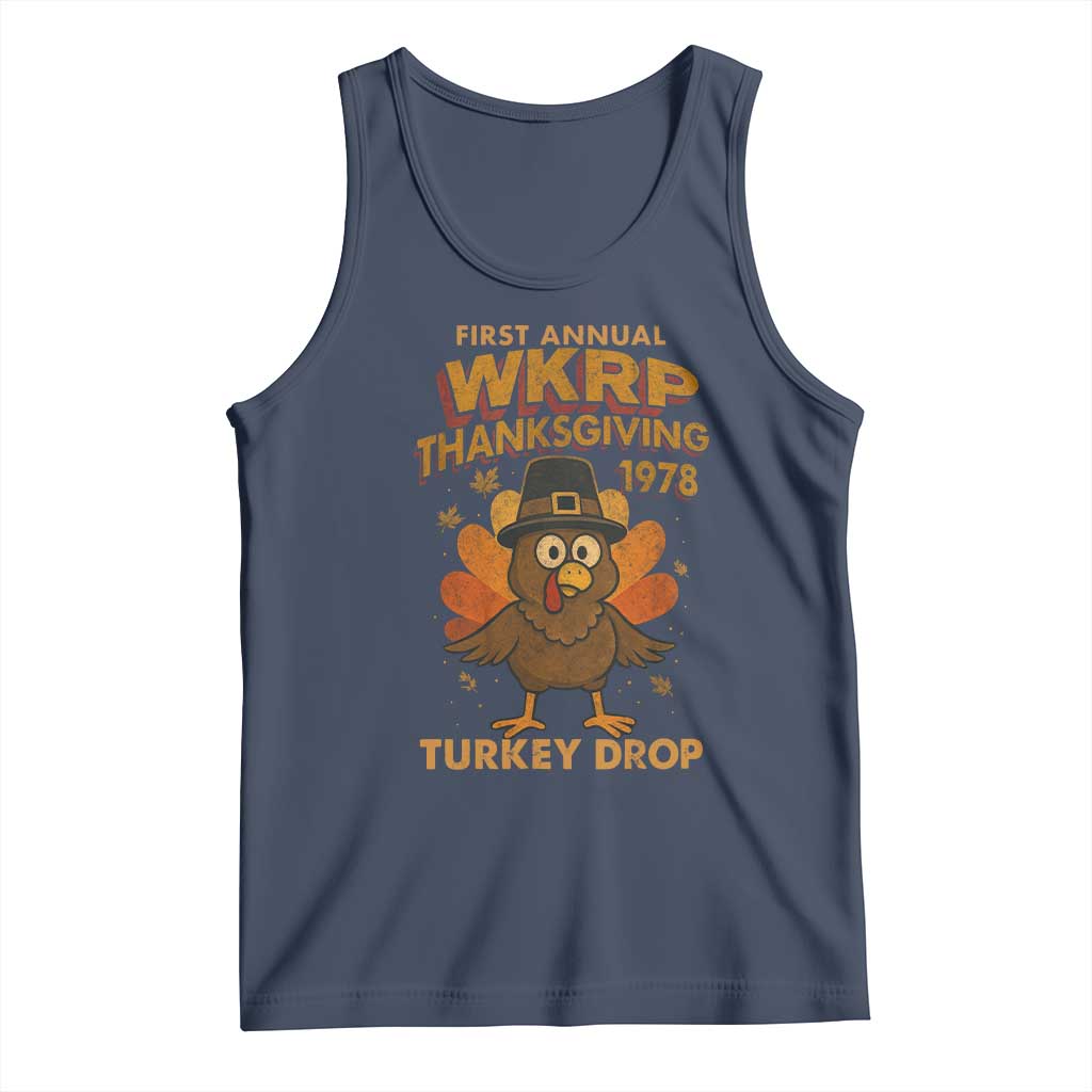 First Annual WKRP Tank Top Funny Thanksgiving Day WKRP Turkey Drop - Wonder Print Shop