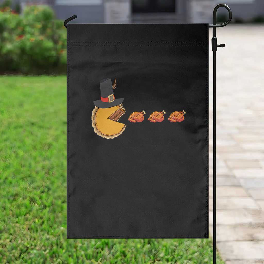 Thanksgiving Video Game Garden Flag Pumpkin Pie Eating Turkey Gamer Patch Day - Wonder Print Shop