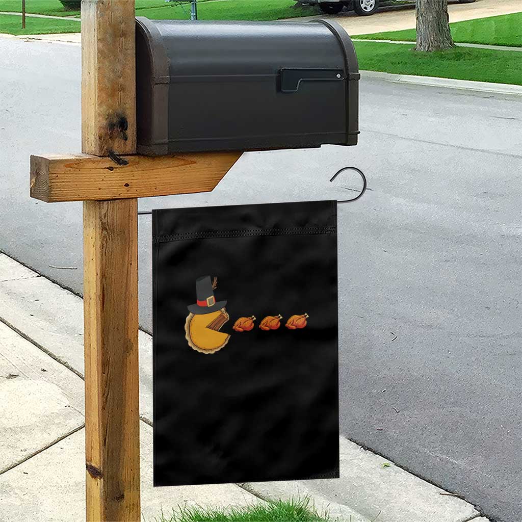 Thanksgiving Video Game Garden Flag Pumpkin Pie Eating Turkey Gamer Patch Day - Wonder Print Shop