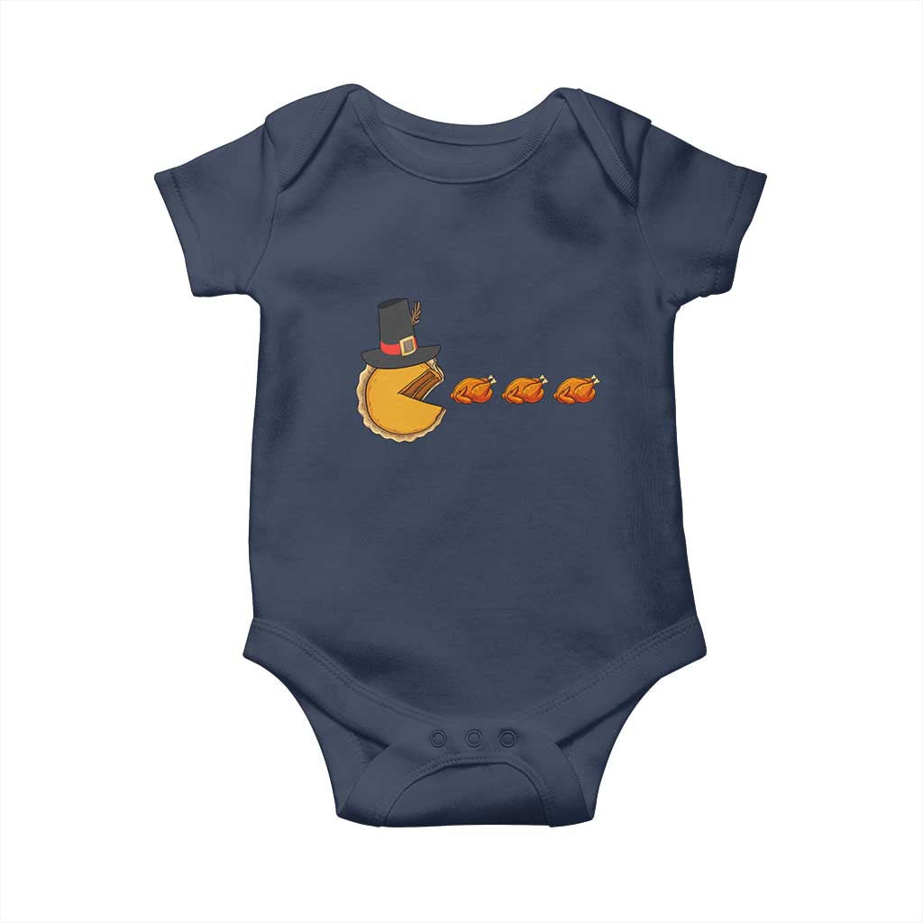 Thanksgiving Video Game Baby Onesie Pumpkin Pie Eating Turkey Gamer Patch Day - Wonder Print Shop