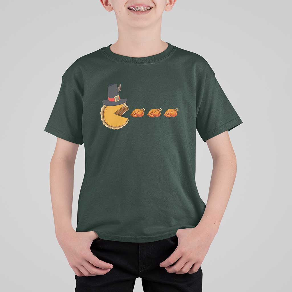 Thanksgiving Video Game T Shirt For Kid Pumpkin Pie Eating Turkey Gamer Patch Day - Wonder Print Shop