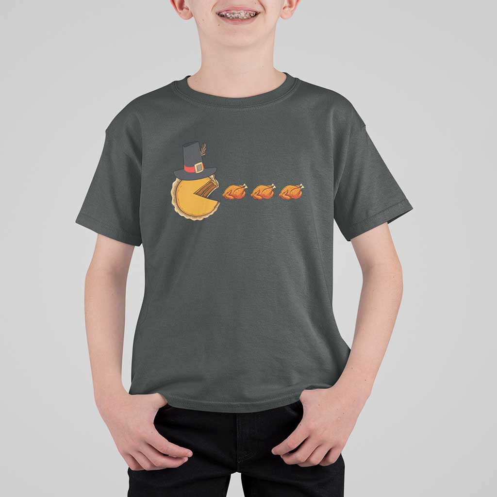 Thanksgiving Video Game T Shirt For Kid Pumpkin Pie Eating Turkey Gamer Patch Day - Wonder Print Shop