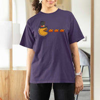 Thanksgiving Video Game T Shirt For Women Pumpkin Pie Eating Turkey Gamer Patch Day - Wonder Print Shop