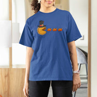 Thanksgiving Video Game T Shirt For Women Pumpkin Pie Eating Turkey Gamer Patch Day - Wonder Print Shop