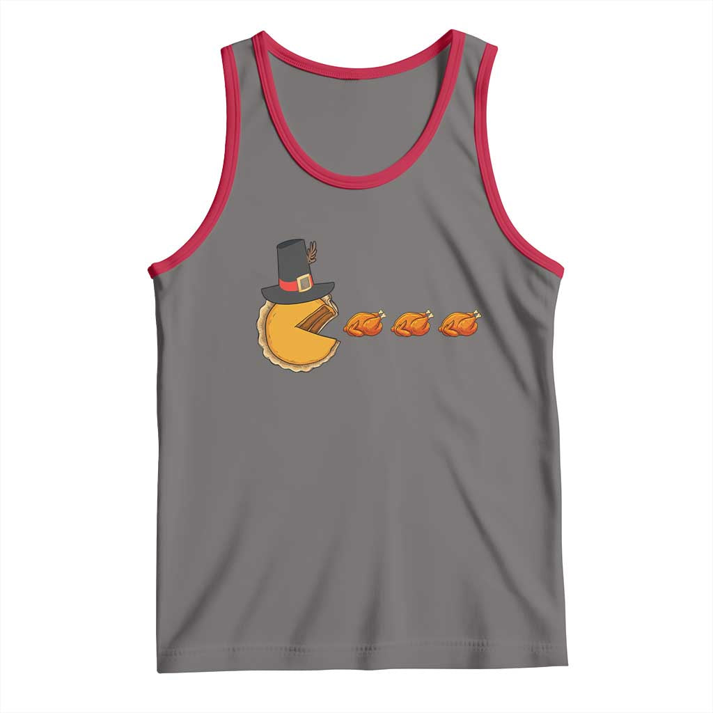 Thanksgiving Video Game Tank Top Pumpkin Pie Eating Turkey Gamer Patch Day - Wonder Print Shop