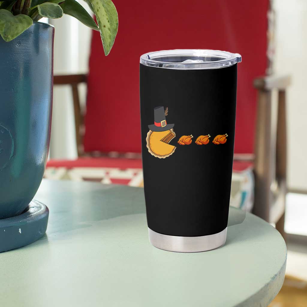 Thanksgiving Video Game Tumbler Cup Pumpkin Pie Eating Turkey Gamer Patch Day - Wonder Print Shop