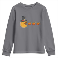 Thanksgiving Video Game Youth Sweatshirt Pumpkin Pie Eating Turkey Gamer Patch Day - Wonder Print Shop