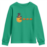 Thanksgiving Video Game Youth Sweatshirt Pumpkin Pie Eating Turkey Gamer Patch Day - Wonder Print Shop