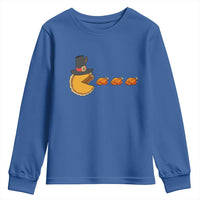 Thanksgiving Video Game Youth Sweatshirt Pumpkin Pie Eating Turkey Gamer Patch Day - Wonder Print Shop