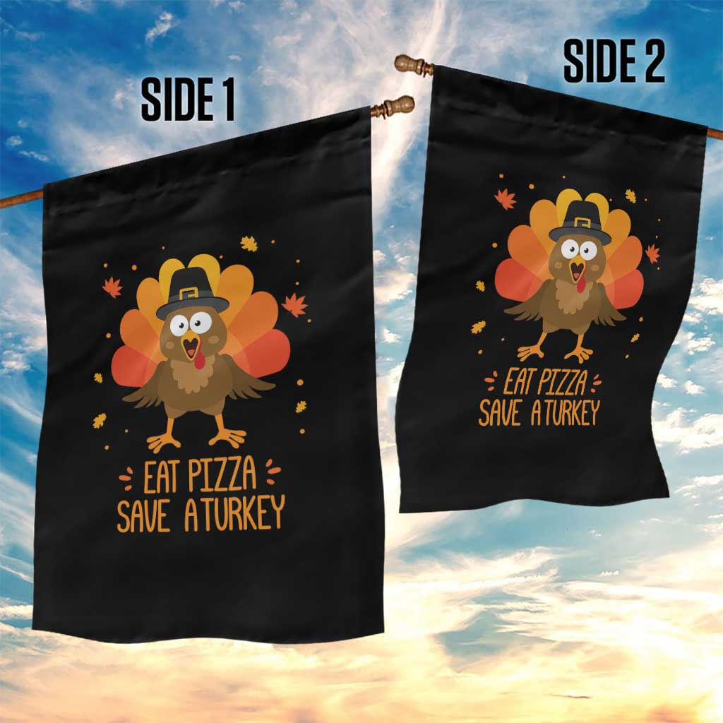 Save A Turkey Eat Pizza Garden Flag Funny Thanksgiving - Wonder Print Shop