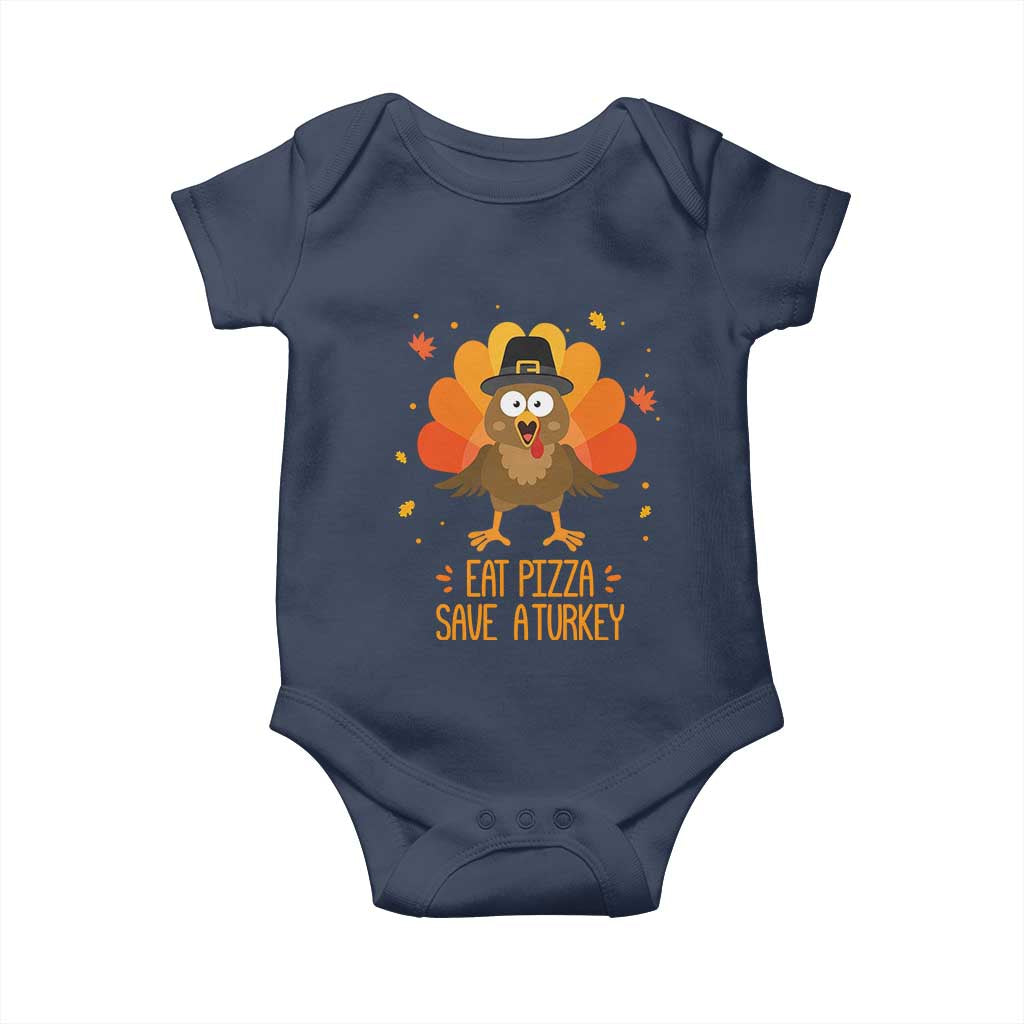 Save A Turkey Eat Pizza Baby Onesie Funny Thanksgiving - Wonder Print Shop