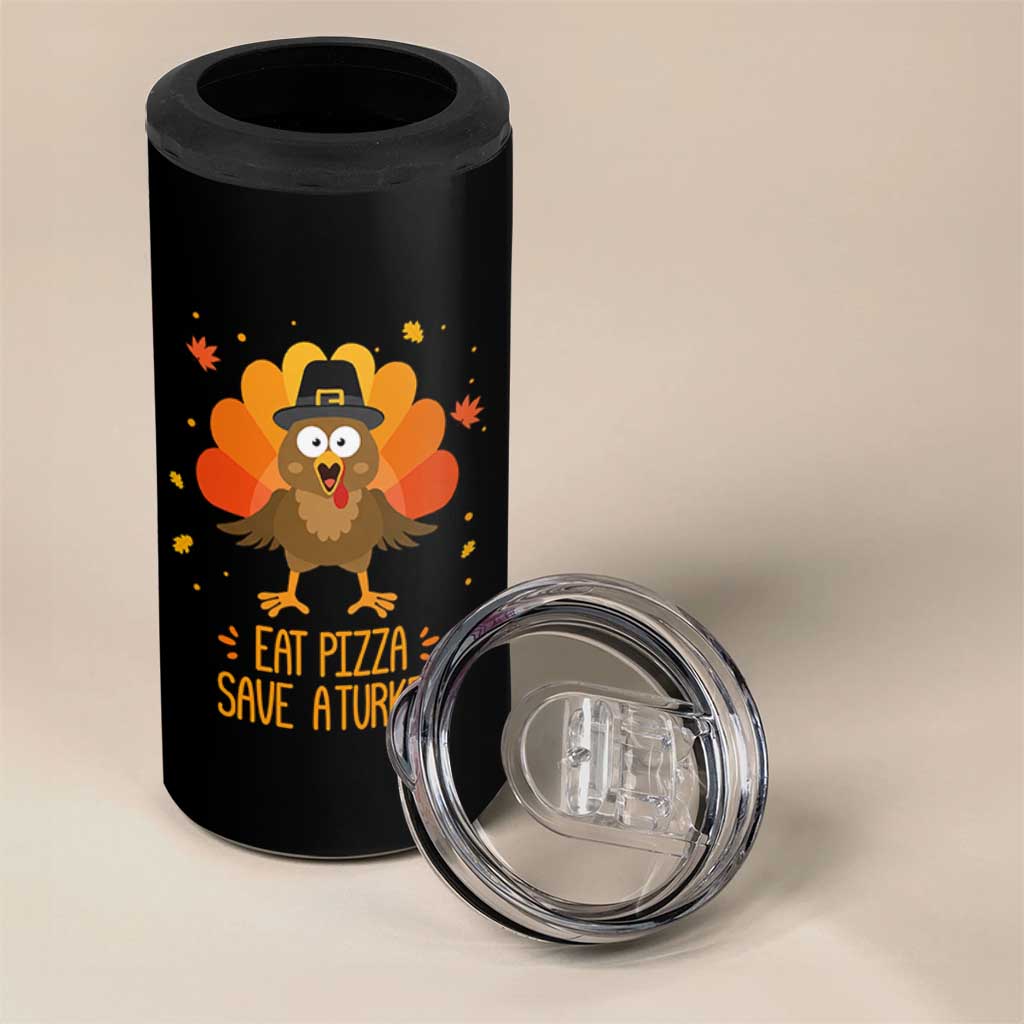 Save A Turkey Eat Pizza 4 in 1 Can Cooler Tumbler Funny Thanksgiving - Wonder Print Shop