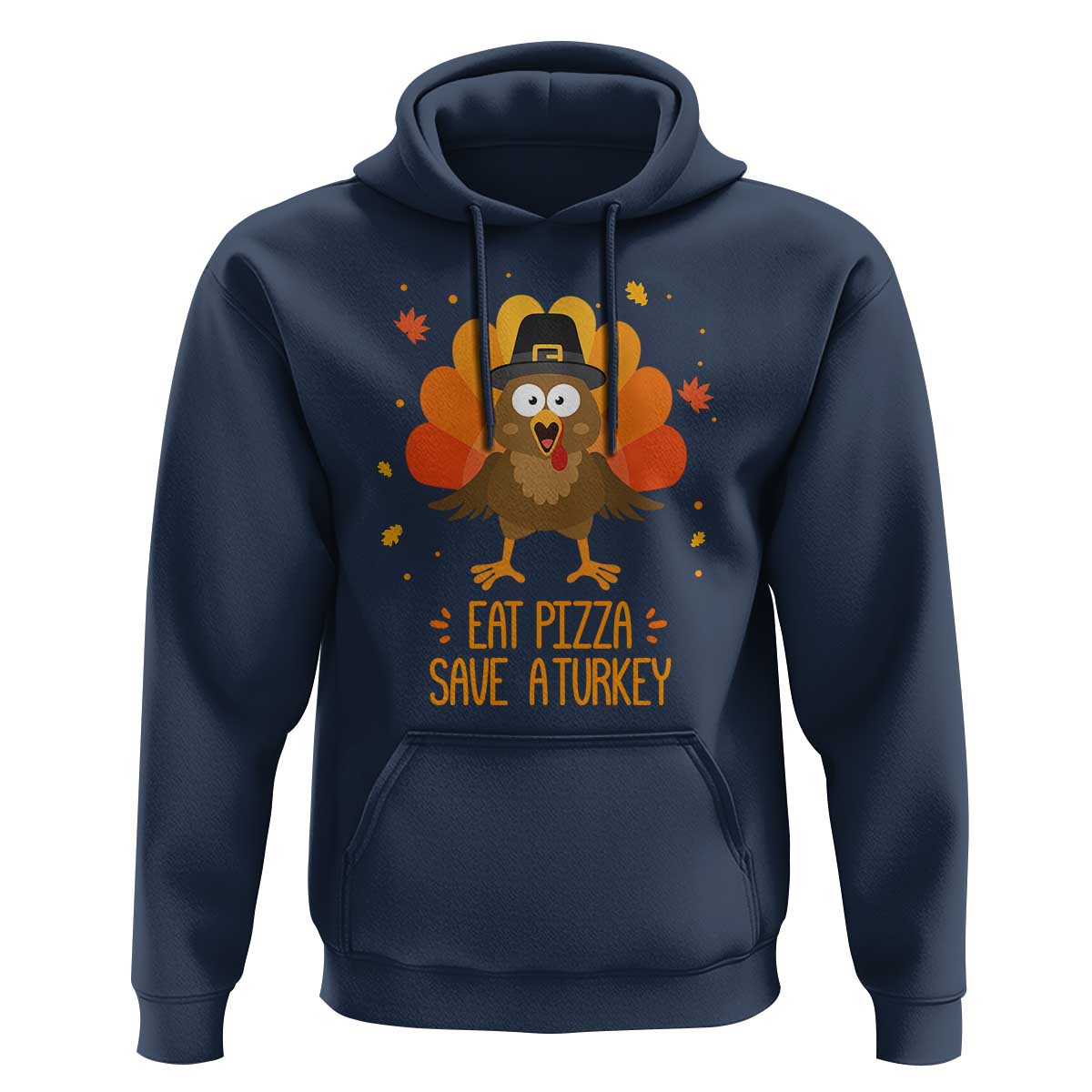 Save A Turkey Eat Pizza Hoodie Funny Thanksgiving - Wonder Print Shop