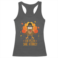 Save A Turkey Eat Pizza Racerback Tank Top Funny Thanksgiving - Wonder Print Shop
