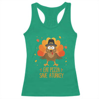 Save A Turkey Eat Pizza Racerback Tank Top Funny Thanksgiving - Wonder Print Shop