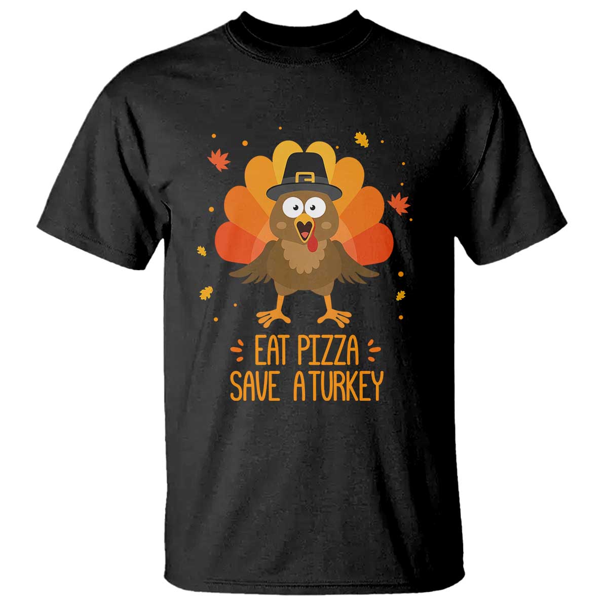 Save A Turkey Eat Pizza T Shirt Funny Thanksgiving - Wonder Print Shop