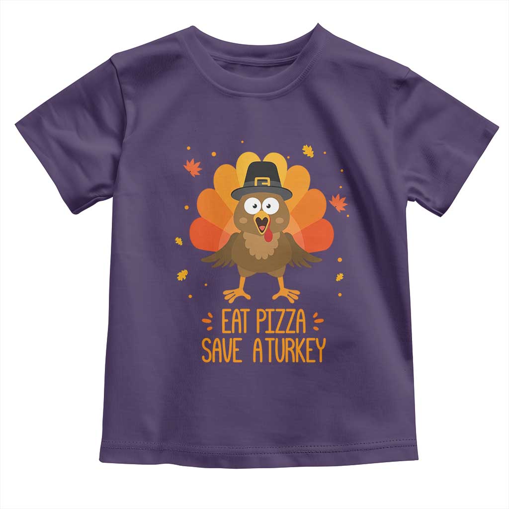Save A Turkey Eat Pizza Toddler T Shirt Funny Thanksgiving - Wonder Print Shop