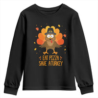 Save A Turkey Eat Pizza Youth Sweatshirt Funny Thanksgiving - Wonder Print Shop