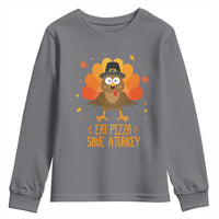 Save A Turkey Eat Pizza Youth Sweatshirt Funny Thanksgiving - Wonder Print Shop