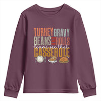 Funny Thanksgiving Youth Sweatshirt Turkey Gravy Beans And Rolls Let Me See That Casserole - Wonder Print Shop