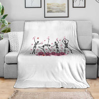 Dancing Skeletons Breast Cancer Throw Blanket Skeleton Pink Ribbon Halloween - Wonder Print Shop