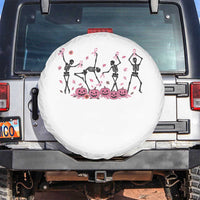 Dancing Skeletons Breast Cancer Spare Tire Cover Skeleton Pink Ribbon Halloween - Wonder Print Shop