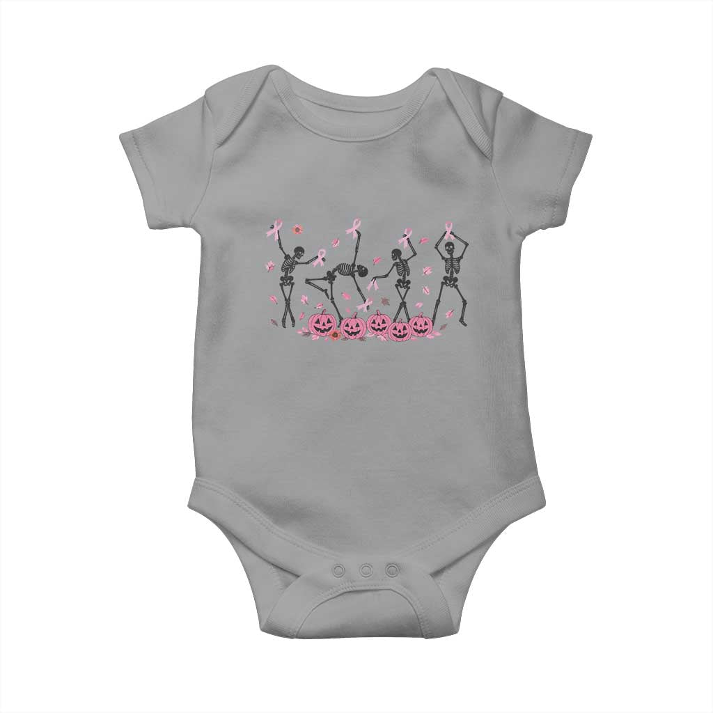 Dancing Skeletons Breast Cancer Baby Onesie Skeleton Pink Ribbon Halloween - Wonder Print Shop