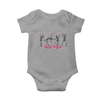 Dancing Skeletons Breast Cancer Baby Onesie Skeleton Pink Ribbon Halloween - Wonder Print Shop