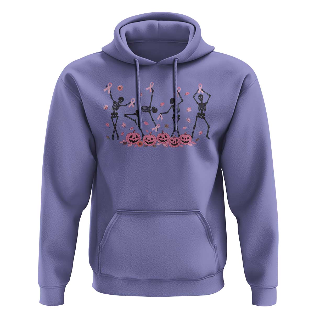 Dancing Skeletons Breast Cancer Hoodie Skeleton Pink Ribbon Halloween - Wonder Print Shop