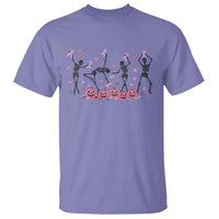 Dancing Skeletons Breast Cancer T Shirt Skeleton Pink Ribbon Halloween - Wonder Print Shop