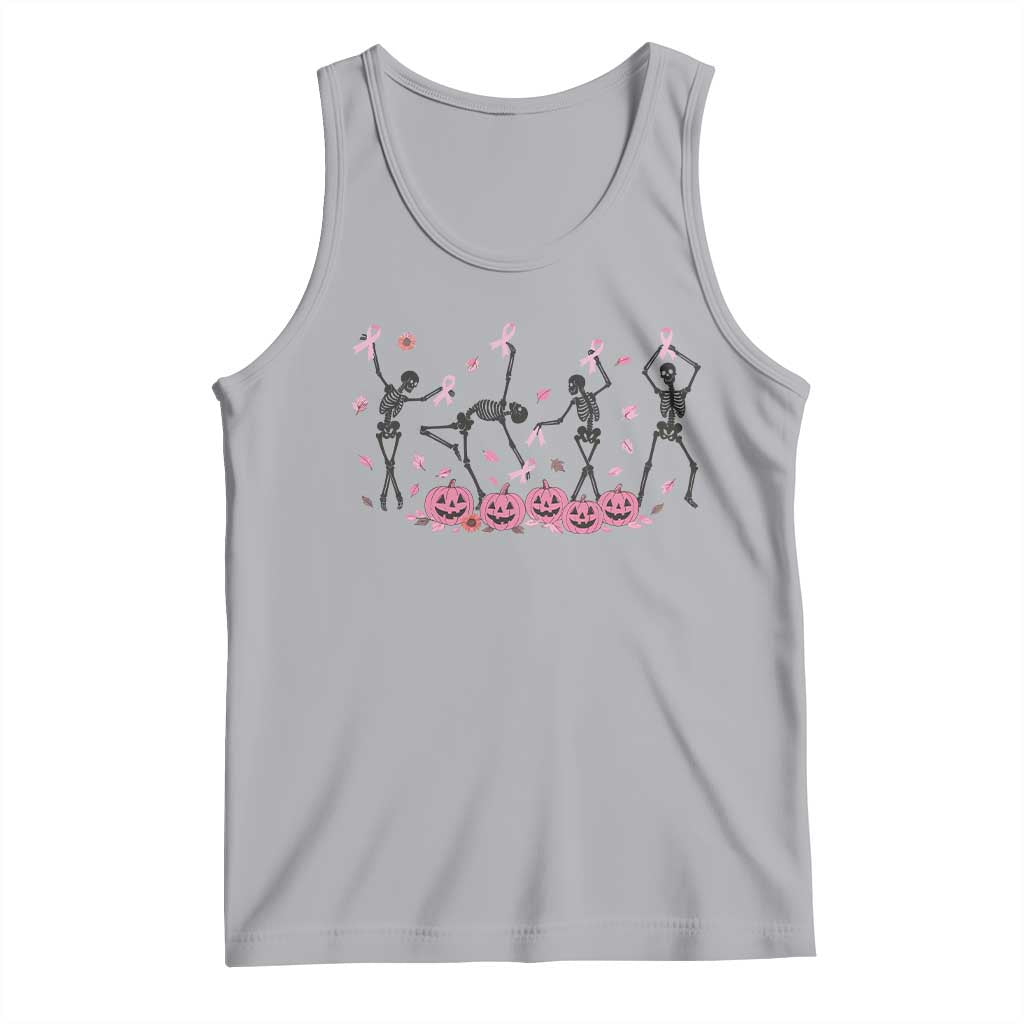 Dancing Skeletons Breast Cancer Tank Top Skeleton Pink Ribbon Halloween - Wonder Print Shop