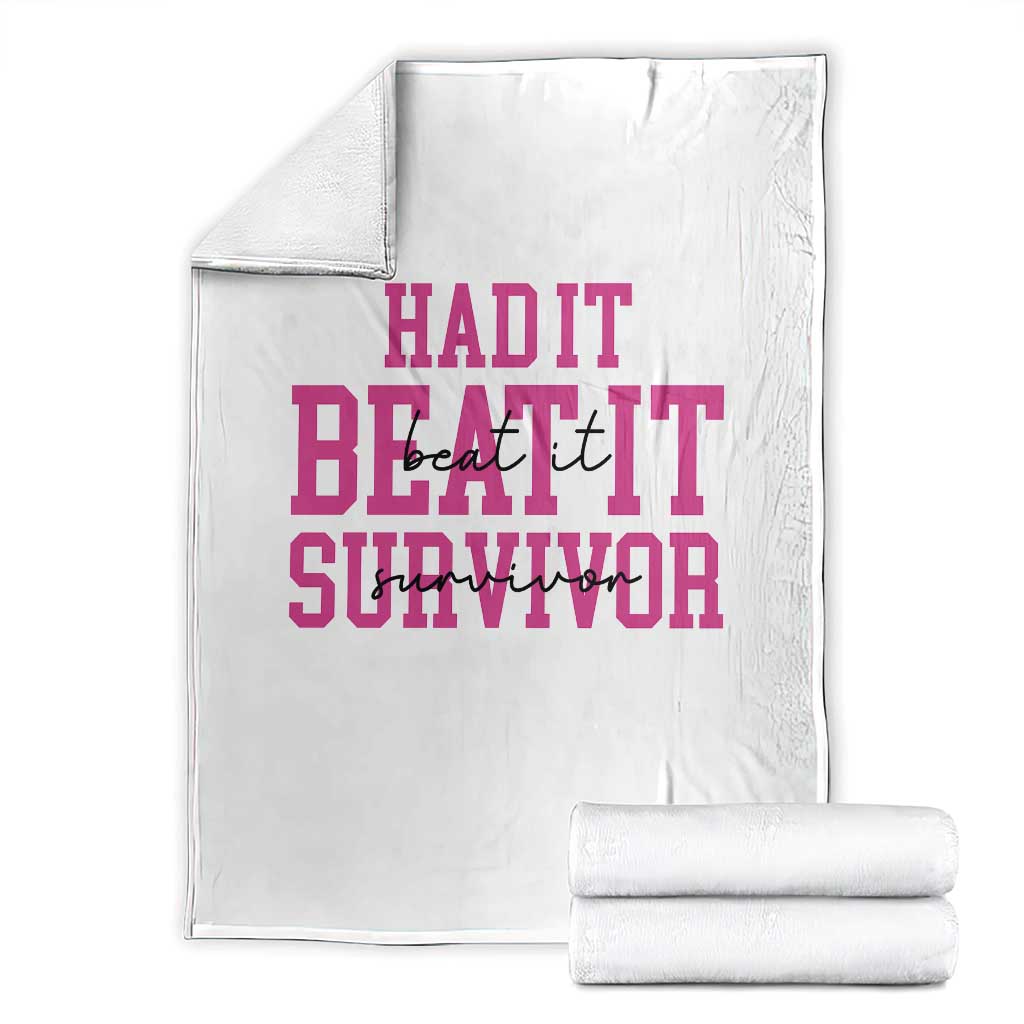 Breast Cancer Support Throw Blanket Had it Beat it Survivor Gift - Wonder Print Shop
