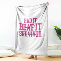 Breast Cancer Support Throw Blanket Had it Beat it Survivor Gift - Wonder Print Shop