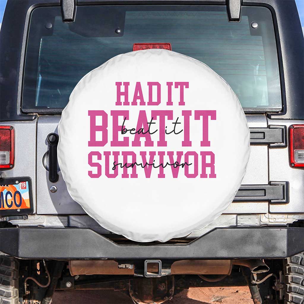 Breast Cancer Support Spare Tire Cover Had it Beat it Survivor Gift - Wonder Print Shop