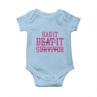 Breast Cancer Support Baby Onesie Had it Beat it Survivor Gift TS10