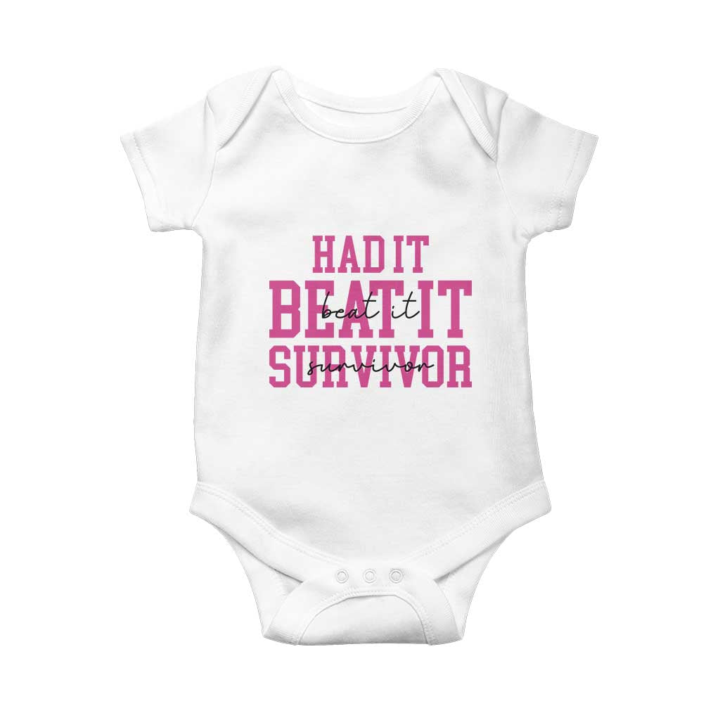 Breast Cancer Support Baby Onesie Had it Beat it Survivor Gift TS10