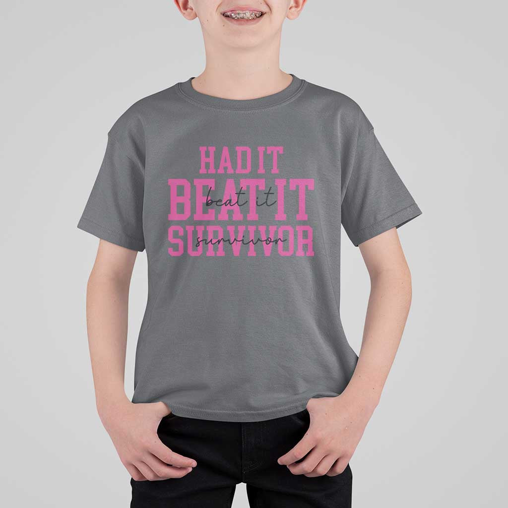 Breast Cancer Support T Shirt For Kid Had it Beat it Survivor Gift TS10