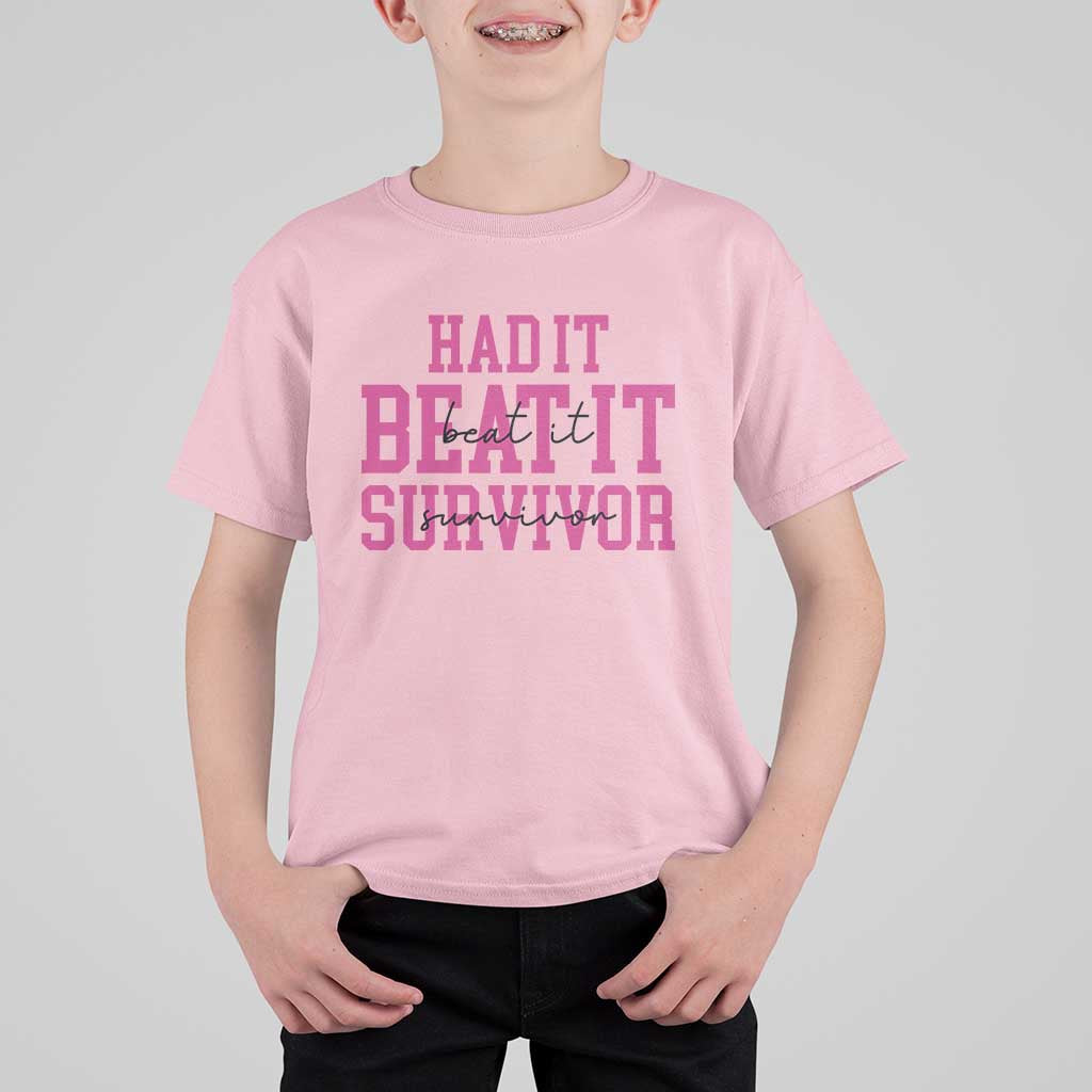 Breast Cancer Support T Shirt For Kid Had it Beat it Survivor Gift TS10