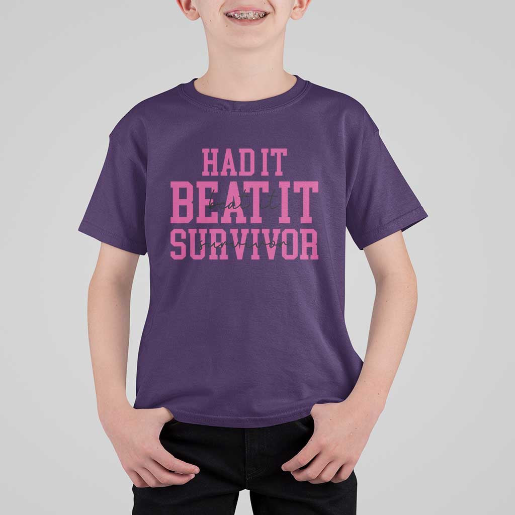 Breast Cancer Support T Shirt For Kid Had it Beat it Survivor Gift TS10