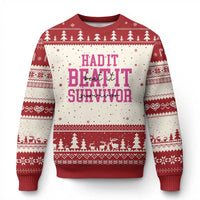Breast Cancer Support Ugly Christmas Sweater Had it Beat it Survivor Gift TS10
