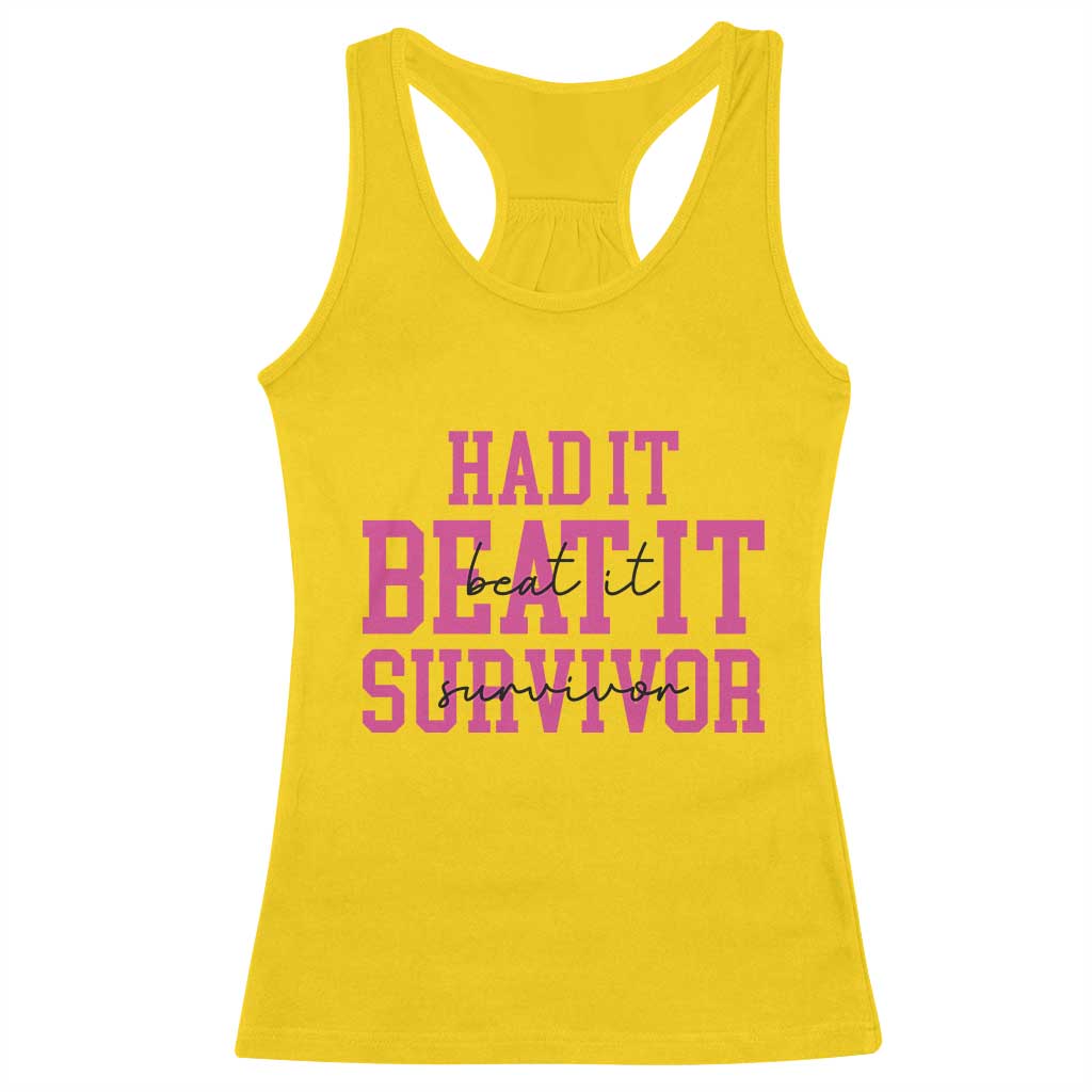 Breast Cancer Support Racerback Tank Top Had it Beat it Survivor Gift TS10
