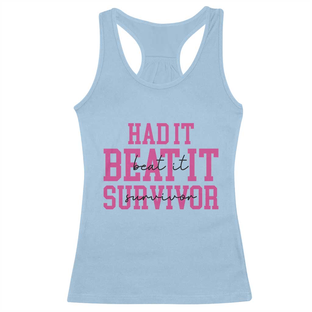 Breast Cancer Support Racerback Tank Top Had it Beat it Survivor Gift TS10
