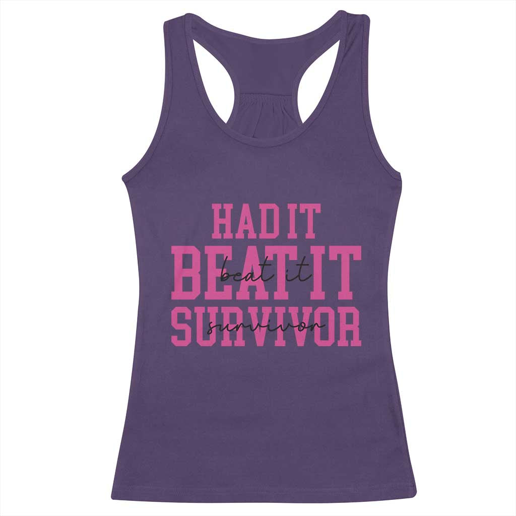 Breast Cancer Support Racerback Tank Top Had it Beat it Survivor Gift TS10